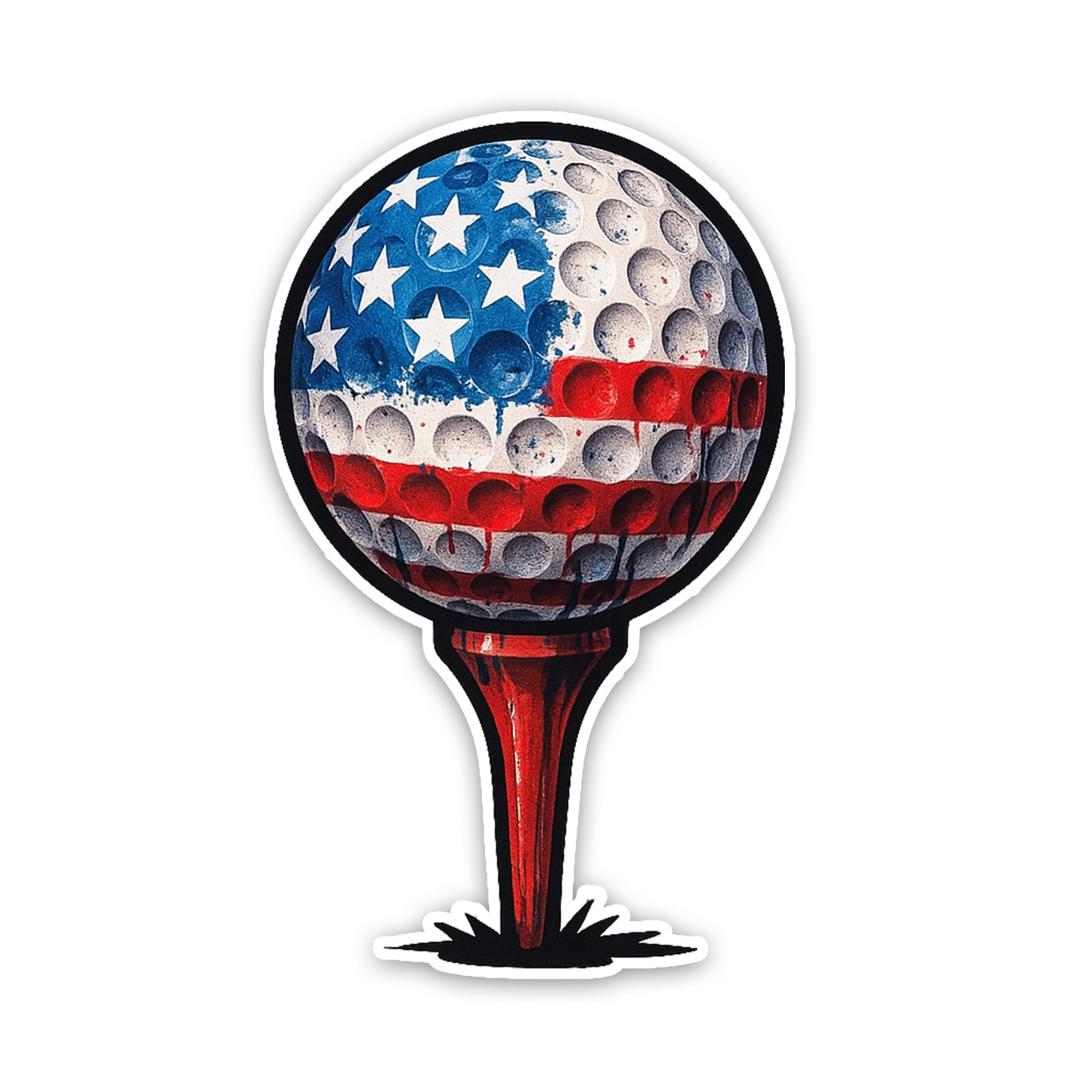 Golf Ball Sticker 4 Inch Vinyl Decal Patriotic Indoor/Outdoor Weatherproof gallery