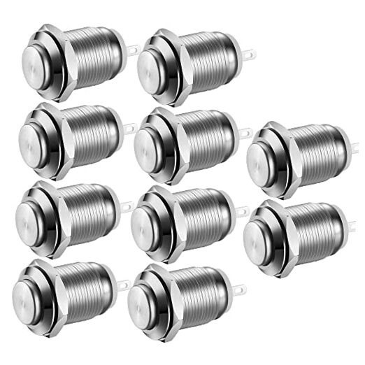 Gebildet 10pcs Waterproof Push Button Momentary Stainless Steel Push Button On gallery