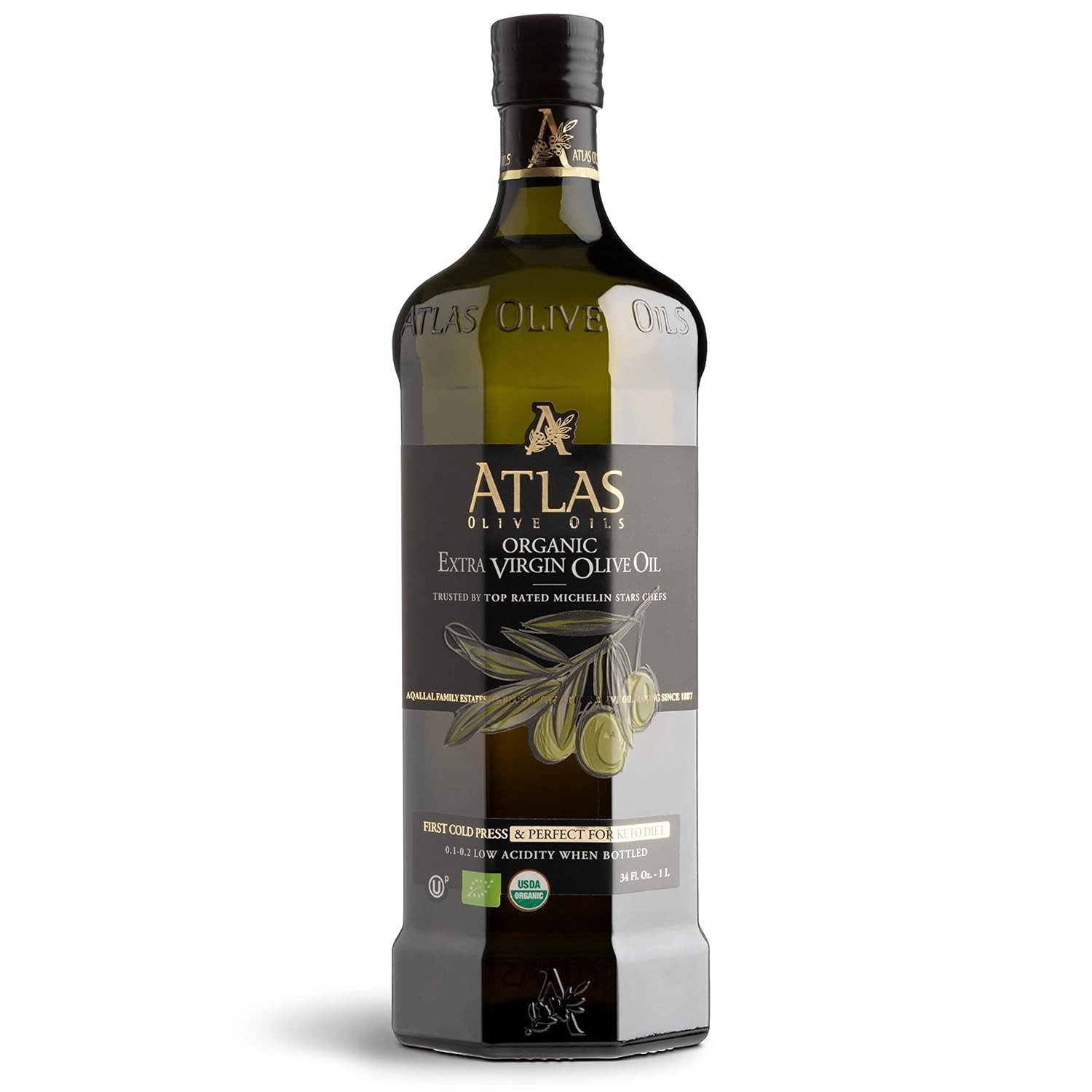 Atlas 1 LT Cold Press Extra Virgin Olive Oil with 34 Fl Oz (Pack of 1) gallery