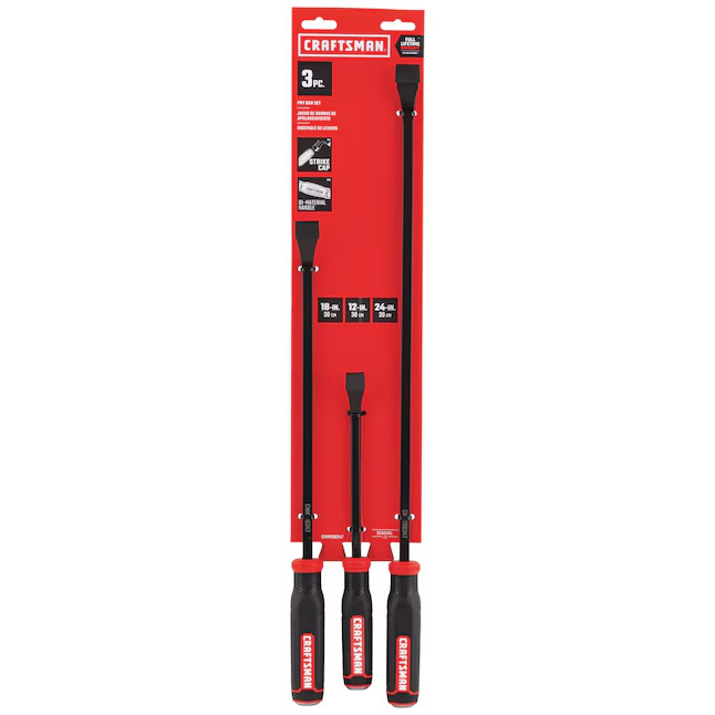 CRAFTSMAN Utility Pry Bar Set, 3 Piece, Includes 12”, 18” & 24” (CMMT98347) gallery