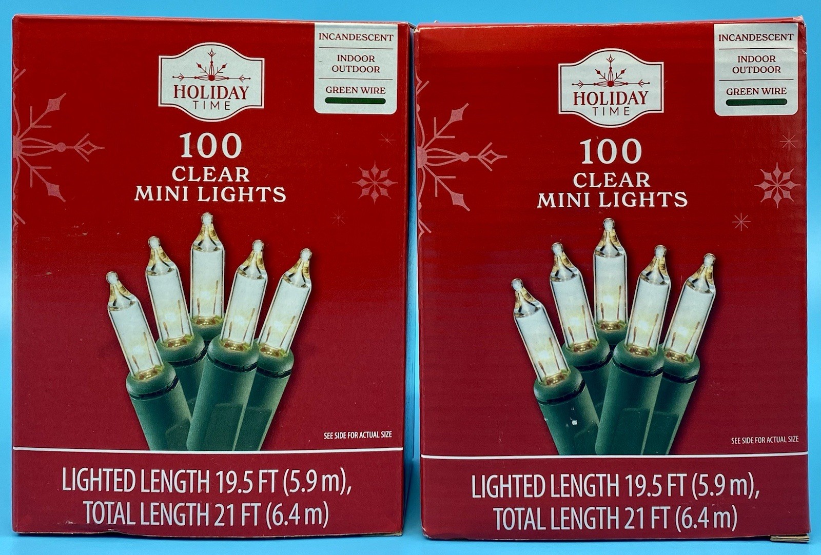 2 Packs NEW Holiday Time Clear 100 Mini Lights with Green Wire 200 Total Lights gallery