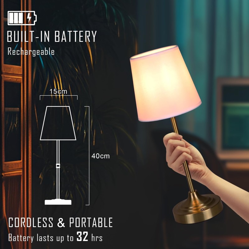 Rechargeable Battery Powered Table Lamp, Wireless Lamps, Cordless Touch Lamps. gallery