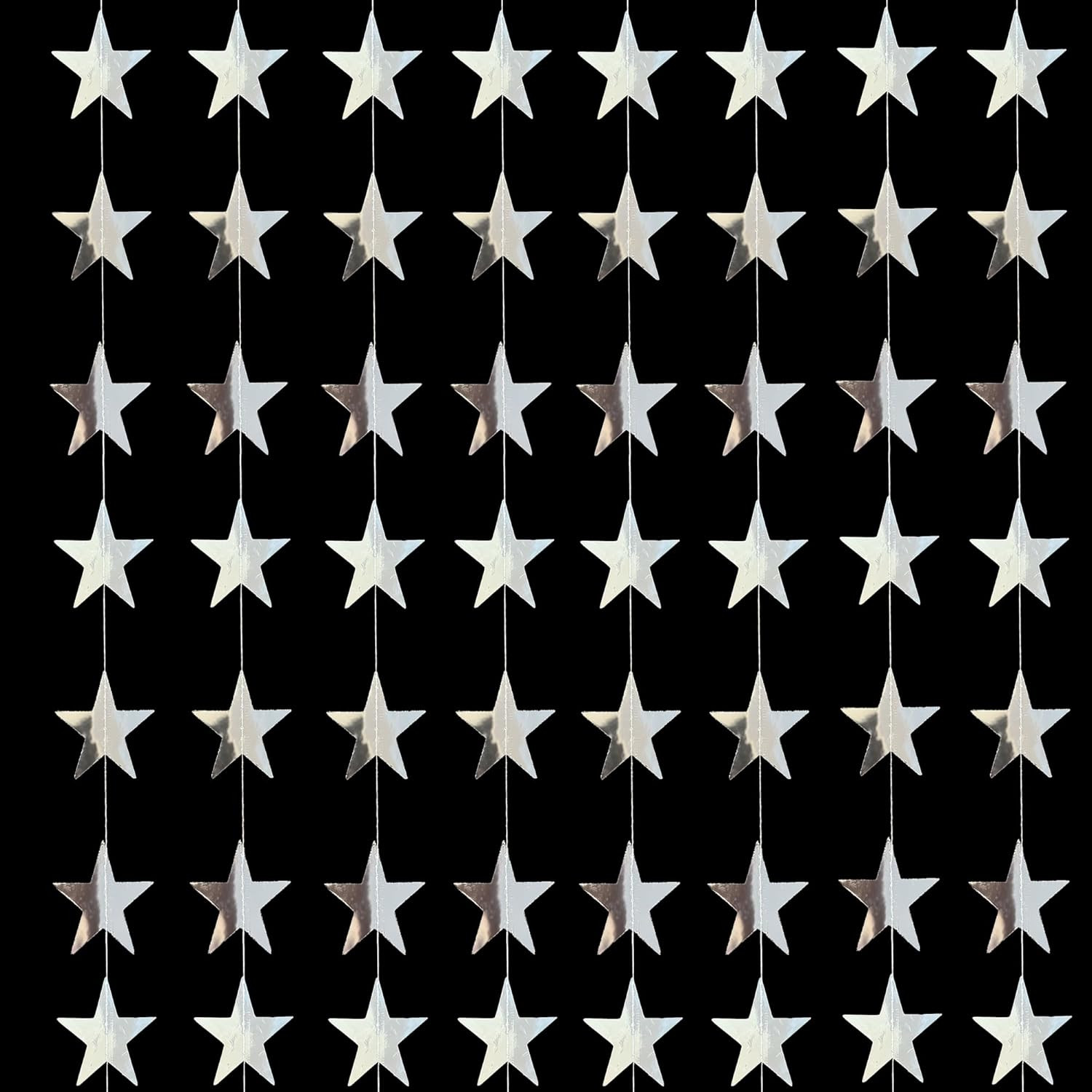 80ft Silver Star Garland 10 Strings Graduation New Years Party Decorations gallery