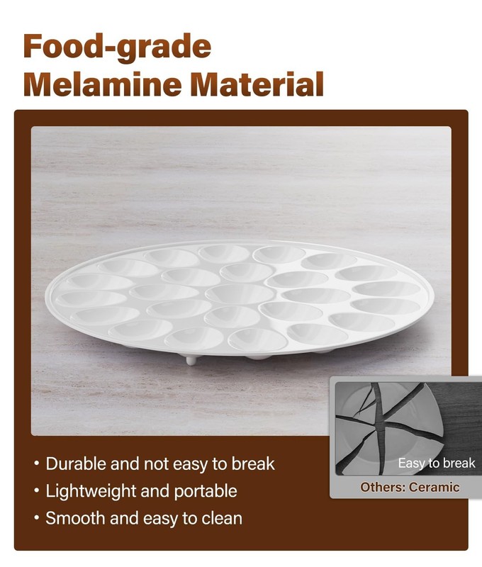 PAHTTO Deviled Egg Platter 2PACK with 24 Slot Each 12inch Diameter Portable gallery