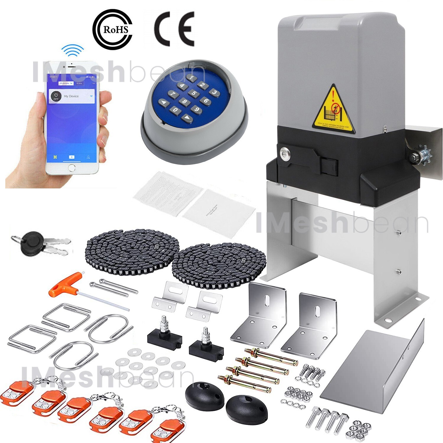 3100/4400lbs Electric Automatic Sliding Gate Opener Motor Kit APP+Keypad+Remote gallery