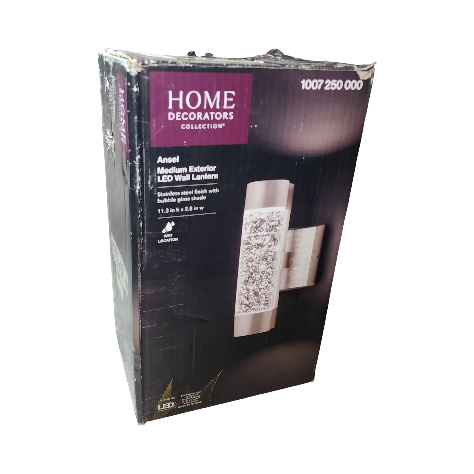 Home Decorators Ansel LED Wall Lantern Outdoor Stainless Steel Bubble gallery