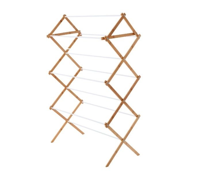 Space-Saving Collapsible Bamboo Laundry Clothes Drying Rack gallery