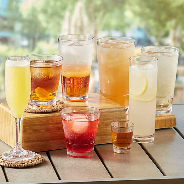 Choice SAN Plastic Double Rocks Old Fashioned Glass -24/Case (select size below) gallery