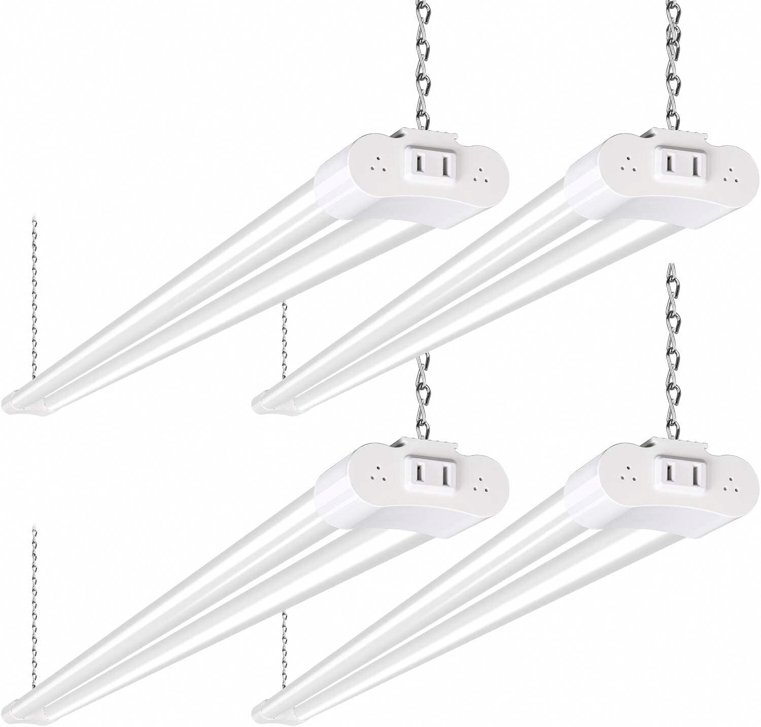 4 Pack 4FT Linkable LED Shop Light for Garage, 4400lm, 42W Utility Light - White gallery