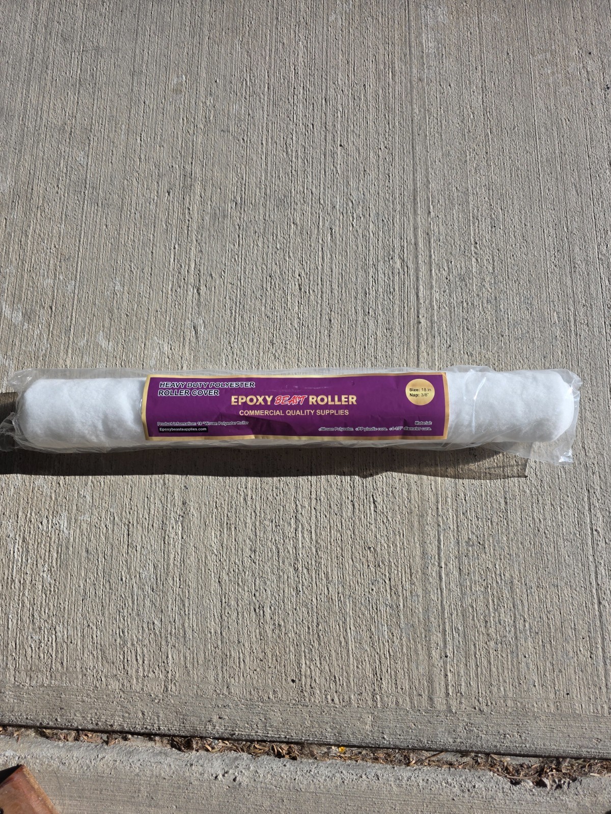 18" 50 Pack Roller–3/8" Nap with End Caps for Epoxy N FREE 18" aluminum Frame gallery