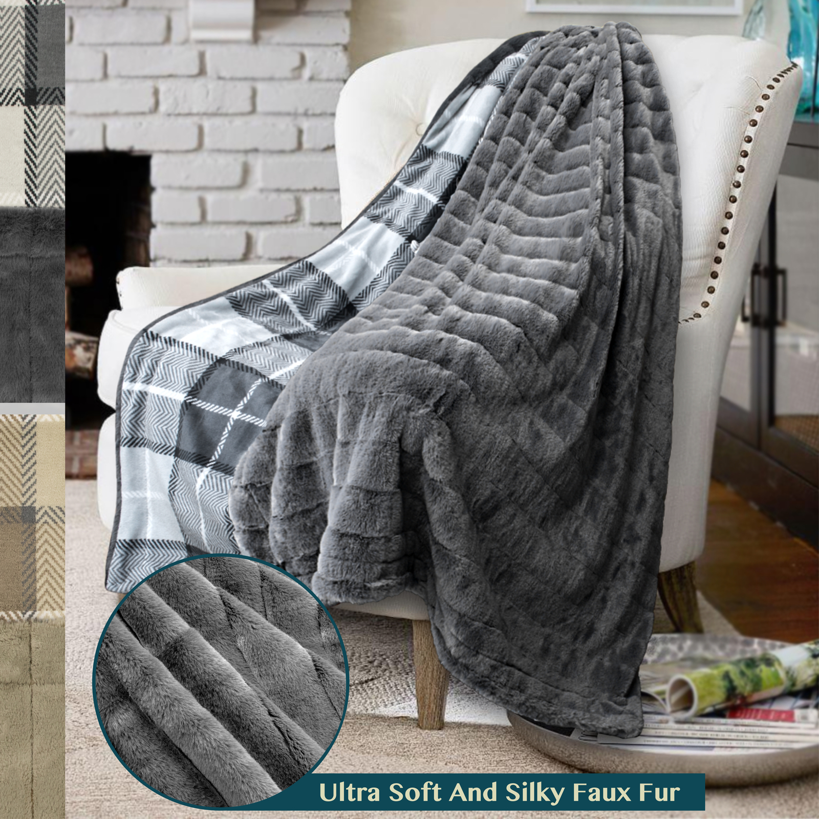 Sherpa Blanket Throw Soft Fleece Reversible Blanket Sofa Couch Bed Microfiber gallery