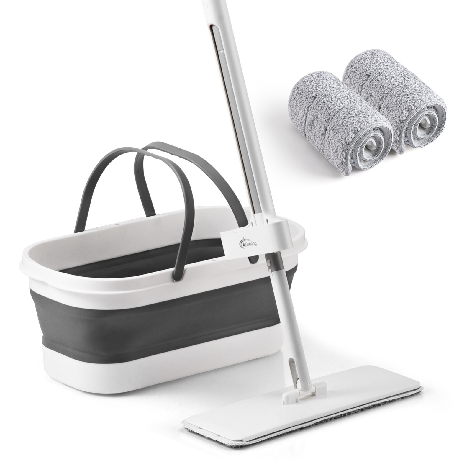 oshang Flat Mop and Foldable Bucket Set. Mops for Floor Cleaning gallery