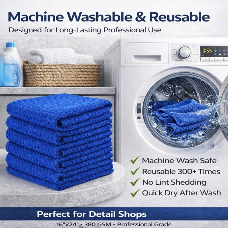CarCarez Premium 3-Pack Microfiber Waffle Towels 16"x24" 380GSM 3 Colors gallery