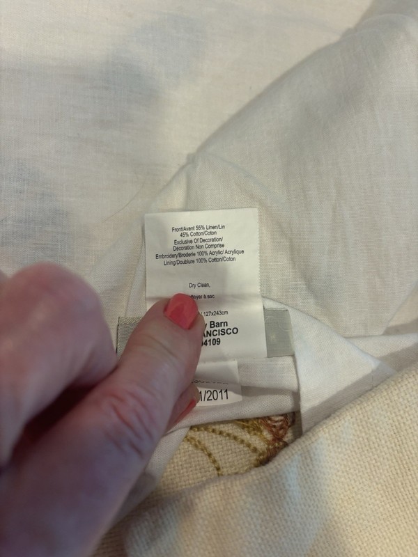 RARE SINGLE PANEL Pottery Barn Margaritte Embroidered Drape 50x94 Lined gallery
