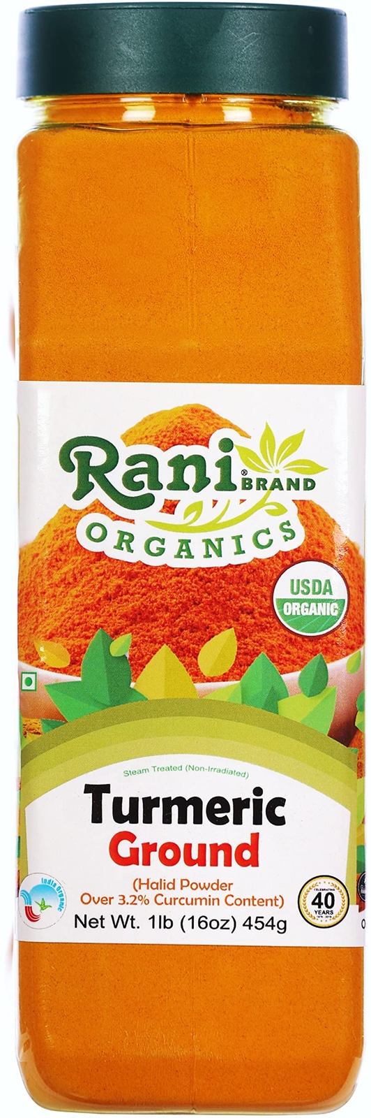 Rani Organic Turmeric (Haldi) Root Powder Spice, (High Curcumin Content) 16oz gallery