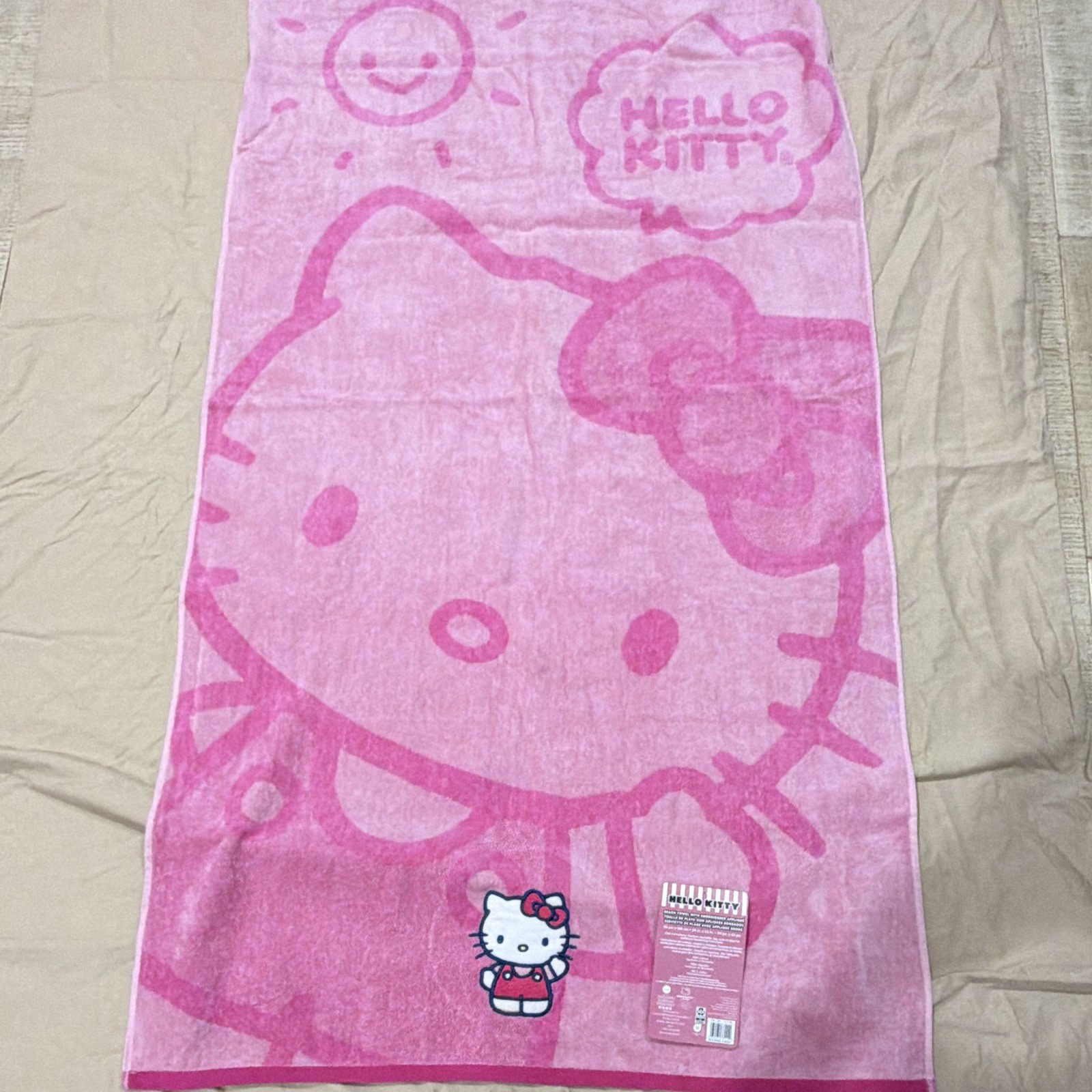 Hello Kitty Pink Embroidered Beach Towel 34 x 63 in 100% Cotton gallery