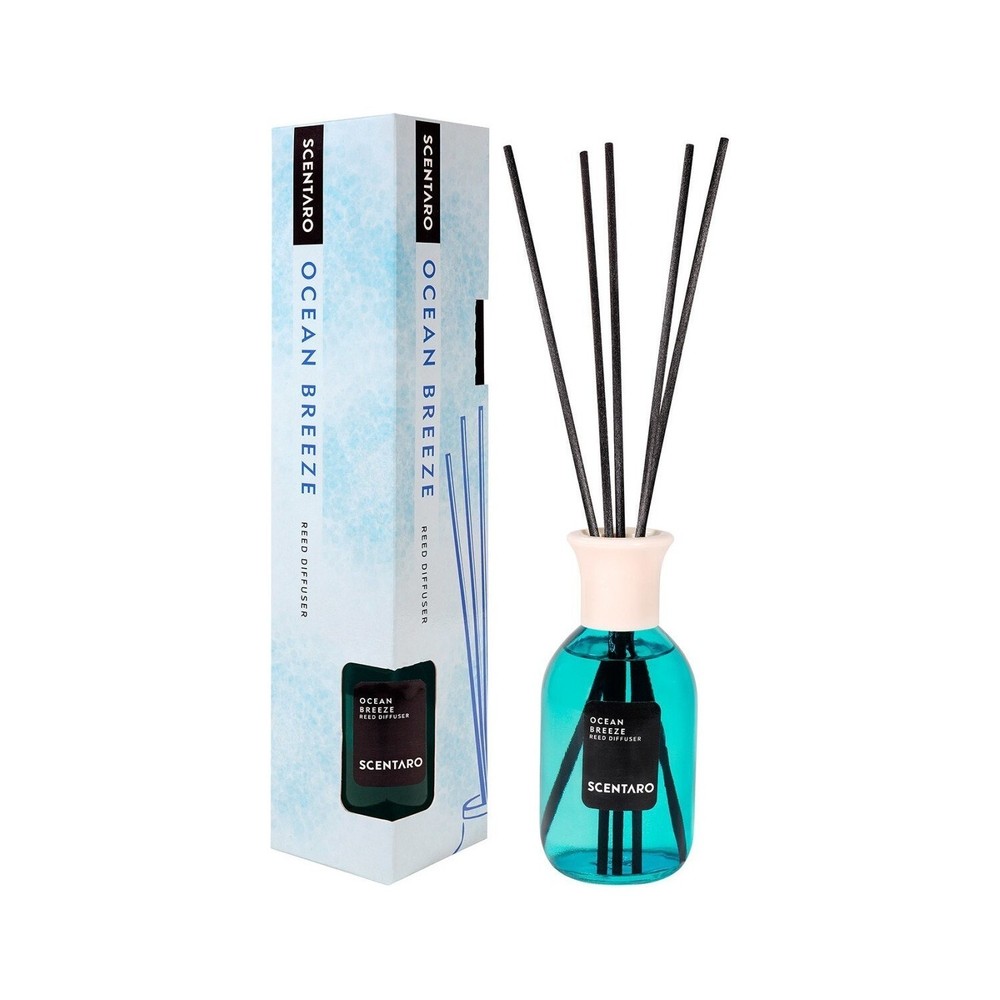 Ocean Breeze Reed Diffuser Set with Bamboo Sticks, for Home & Office.