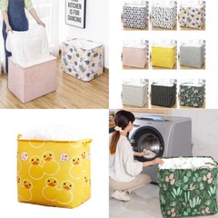 US 100L Rectangular Laundry Basket Handle Drawstring Storage Bin Boxes Organizer