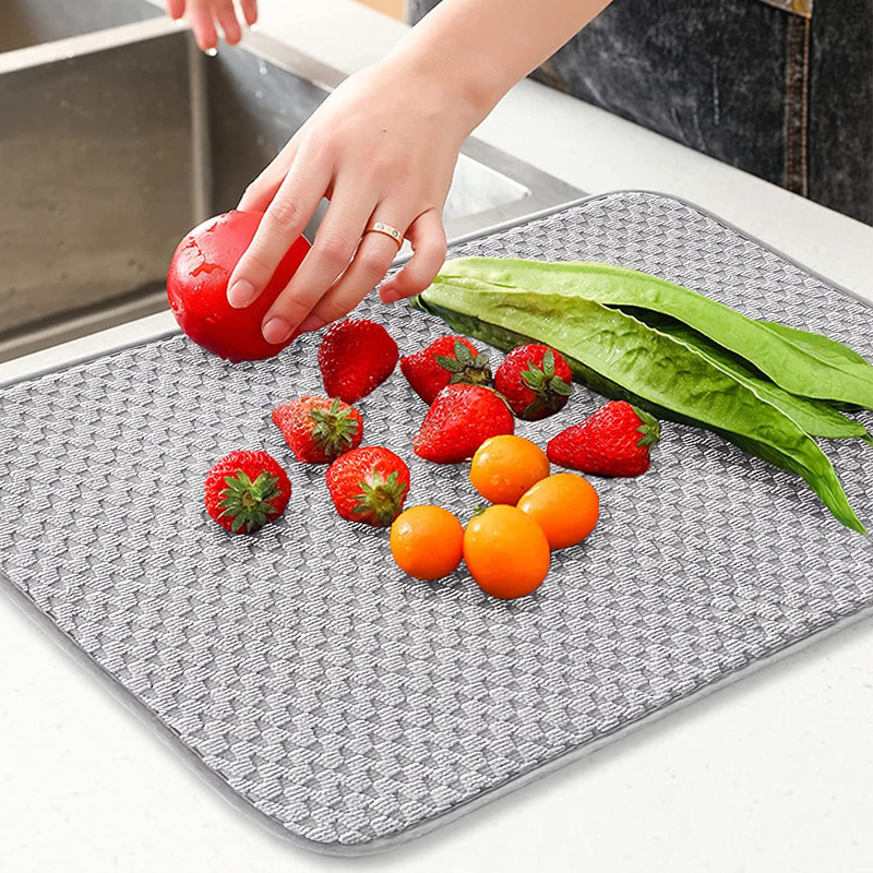 2 Pack Microfiber Dish Drying Mat,24*17 inch Absorbent Dish Drainer Kitchen Coun gallery