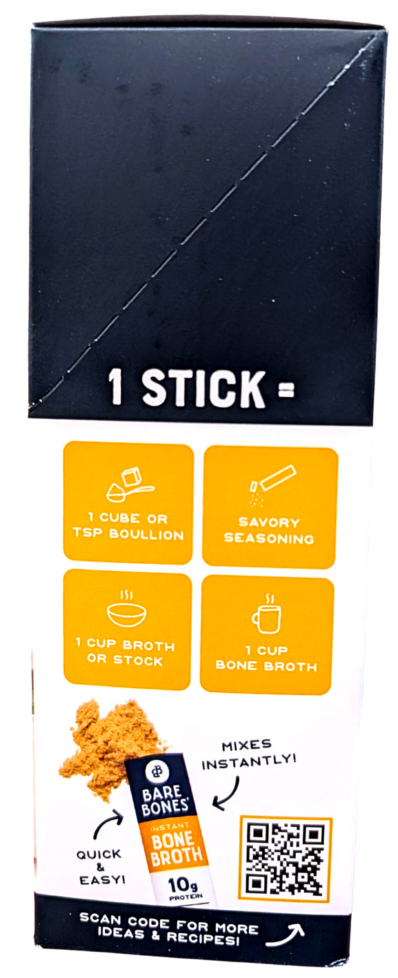 Bare Bones Instant Chicken Bone Broth Sticks 8 Packets 4.23 Oz EXP 02/2027 gallery