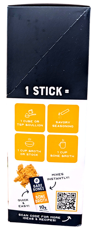 Bare Bones Instant Chicken Bone Broth Sticks 8 Packets 4.23 Oz EXP 02/2027 gallery