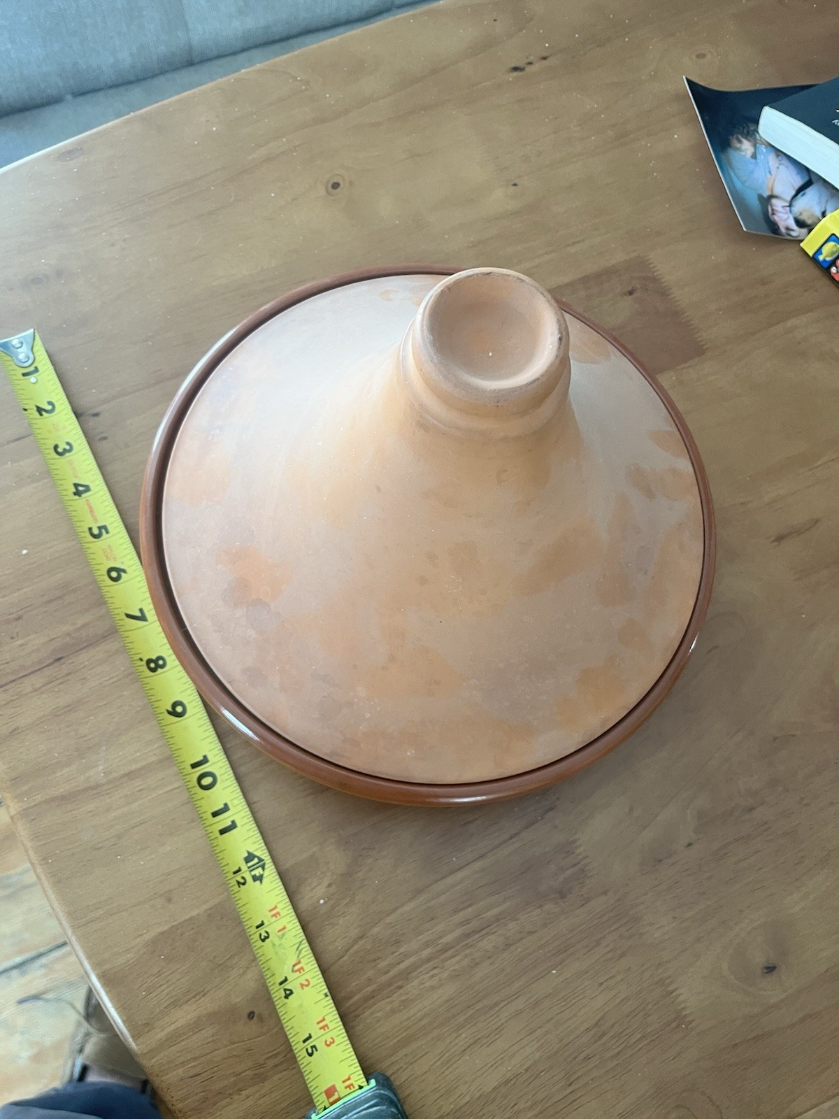 Terracotta Tagine Cooking Pot with Lid, Brown, 11 in Diameter, 8.5 in Height gallery