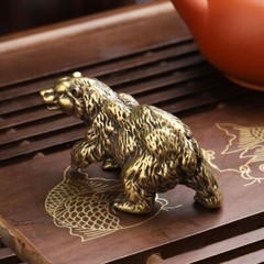 Solid Brass Bear Figurine Statue Animal Figurines Toy House Desktop Decoration