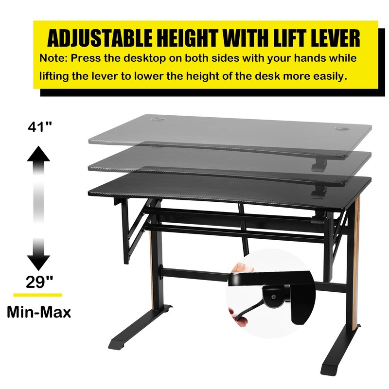 Pneumatic Height Adjustable Standing Desk Sit to Stand Computer Desk Workstaion gallery