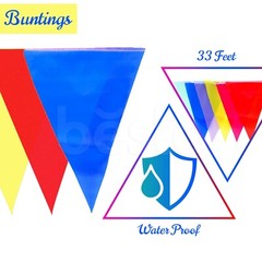 20x Bunting Flags Multi Coloured PVC Banner For Party Indoor Outdoor 10m/33feet