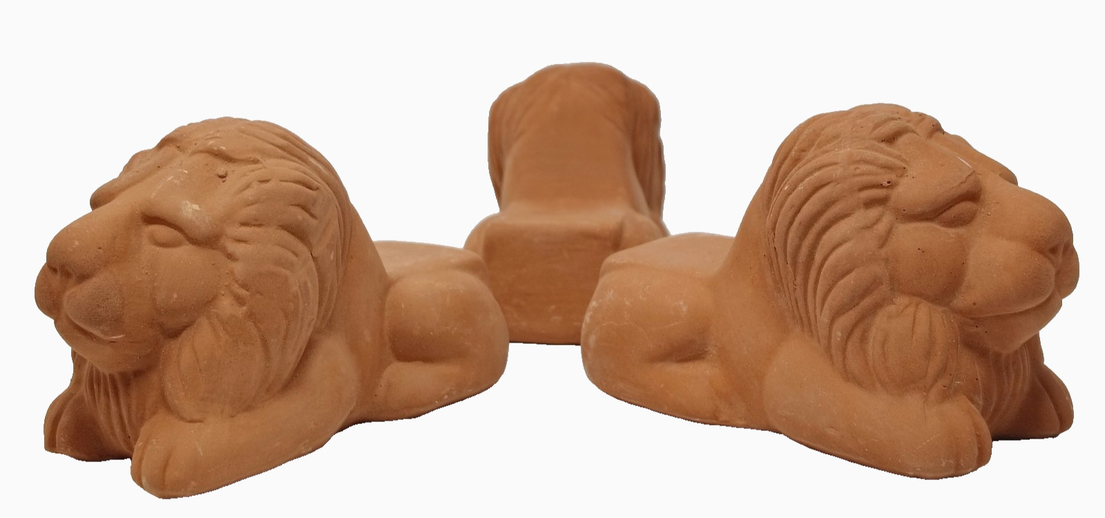 VTG Terracotta Lion Planter Pot Feet Risers Pedestal Holder Garden Decor SET 3 gallery
