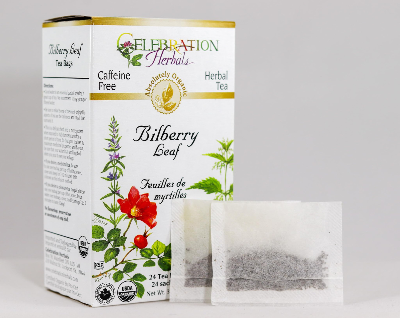 24 Count Organic Bilberry Leaf Tea Bags Multicolored Herbal Wellness Tea gallery