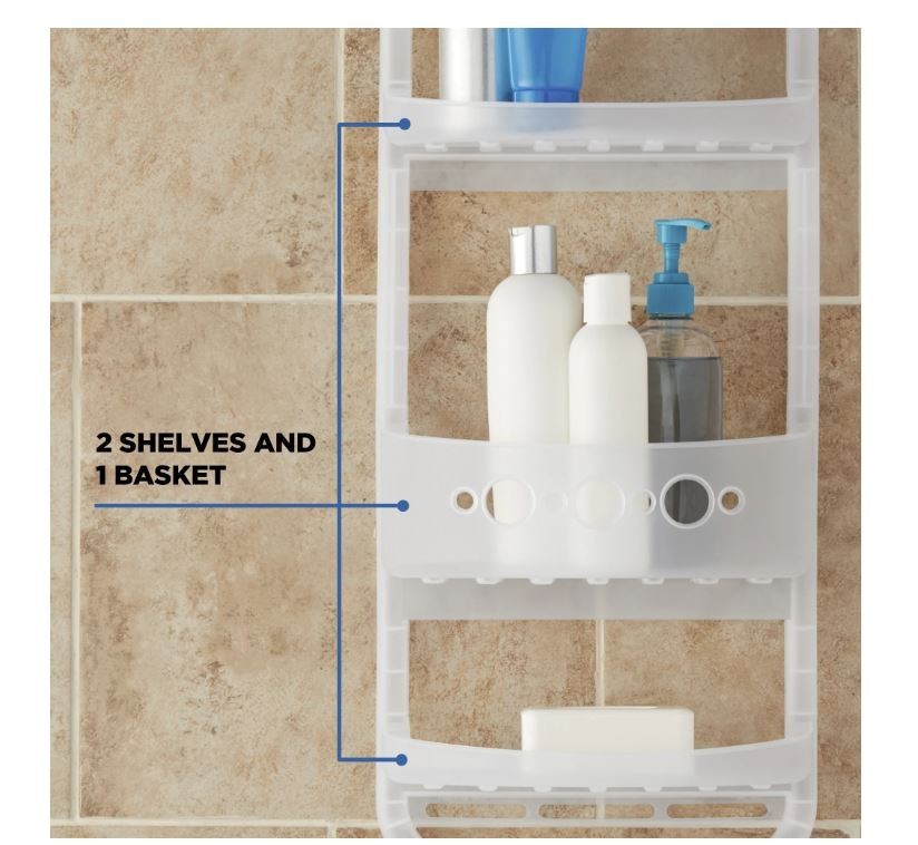 Mainstays Large Over the Shower Caddy with Shelves and Deep Basket Heavy Duty gallery