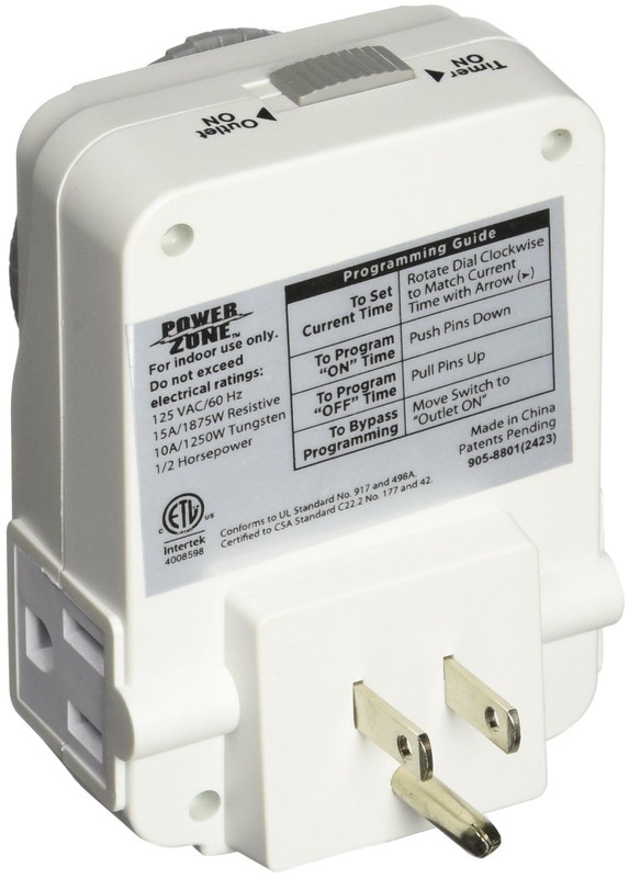 Outlet Timer Two Plugs Grounded 24 Hours Automatic Plug Light Timer Electric NEW gallery