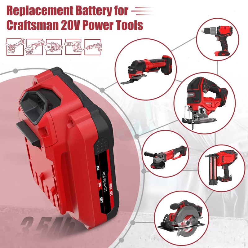 2PACK For Craftsman V20 20 Volt MAX 2.0Ah Li-ion Battery CMCB204 CMCB202 CMCB201 gallery