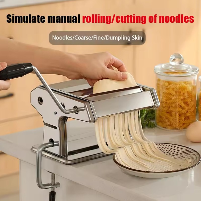 Manual Pasta Maker Machine Pasta Roller and Cutter Adjustable Thickness Settings gallery