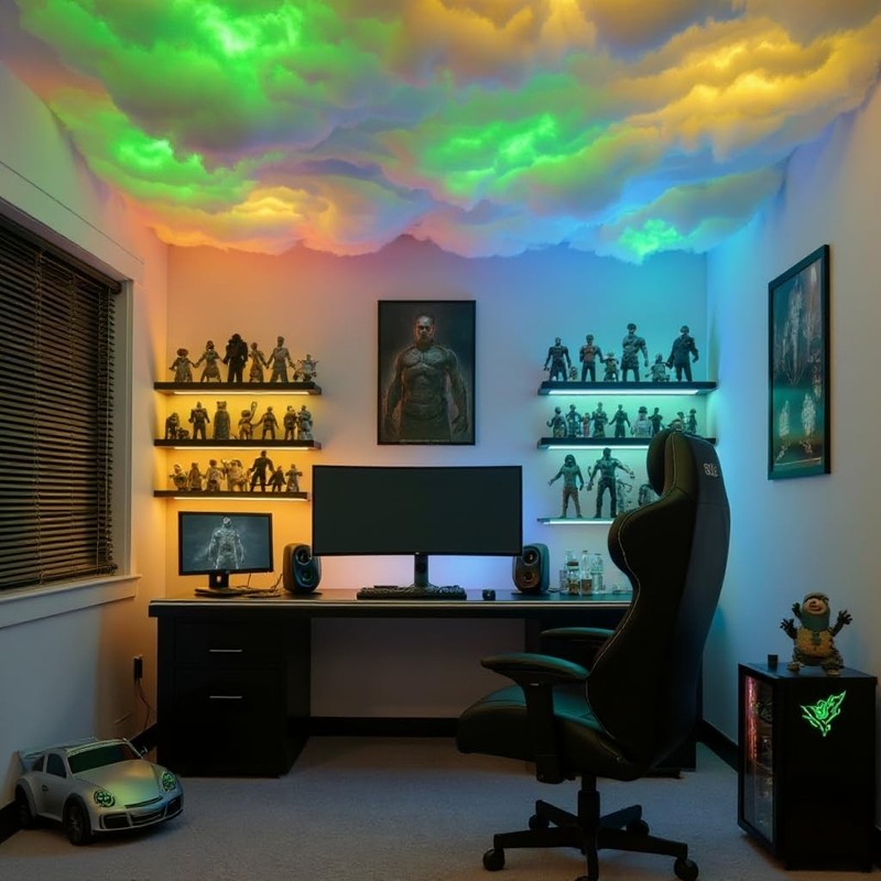 USB 3D Cotton Thundercloud LED Light 17ft, Multicolor - APP & Remote Control gallery