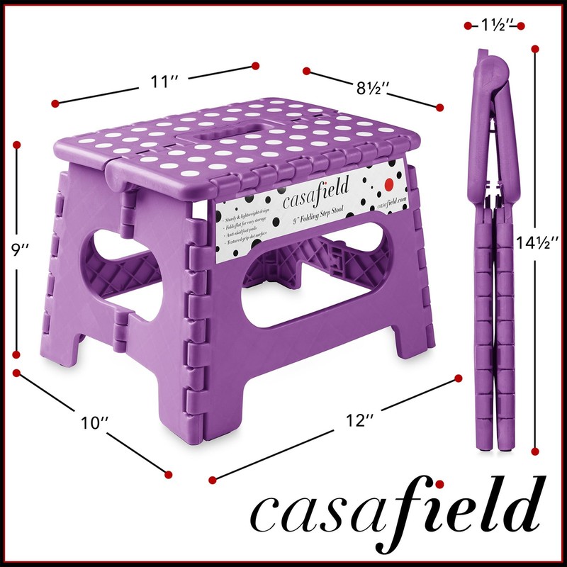 Casafield 9 Folding Step Stool - Small Plastic Foot Stool gallery