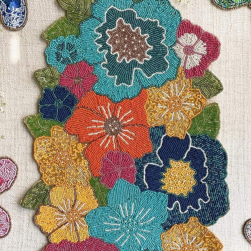 Handcrafted Beaded Table Runner for Center and Dinning Table Mutlicolor gallery