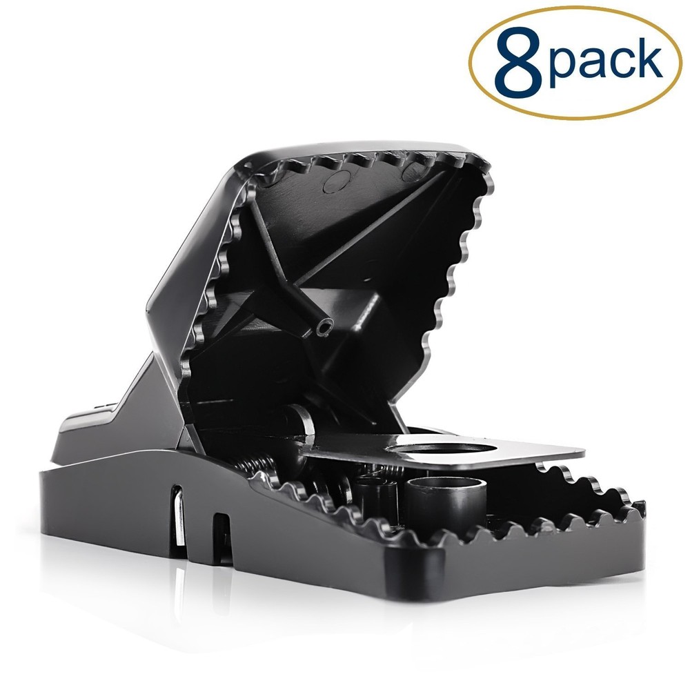 Large Powerful Rat Traps (8 Pack) – Kills Instantly - Easy Setup - Wash & Reuse
