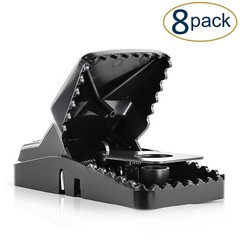 Large Powerful Rat Traps (8 Pack) – Kills Instantly – Easy Setup – Wash & Reuse