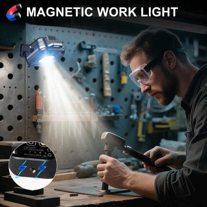 Rechargeable Work Light Mini 500 Lumens 1200 Mah Magnetic Led Portable Lamp gallery