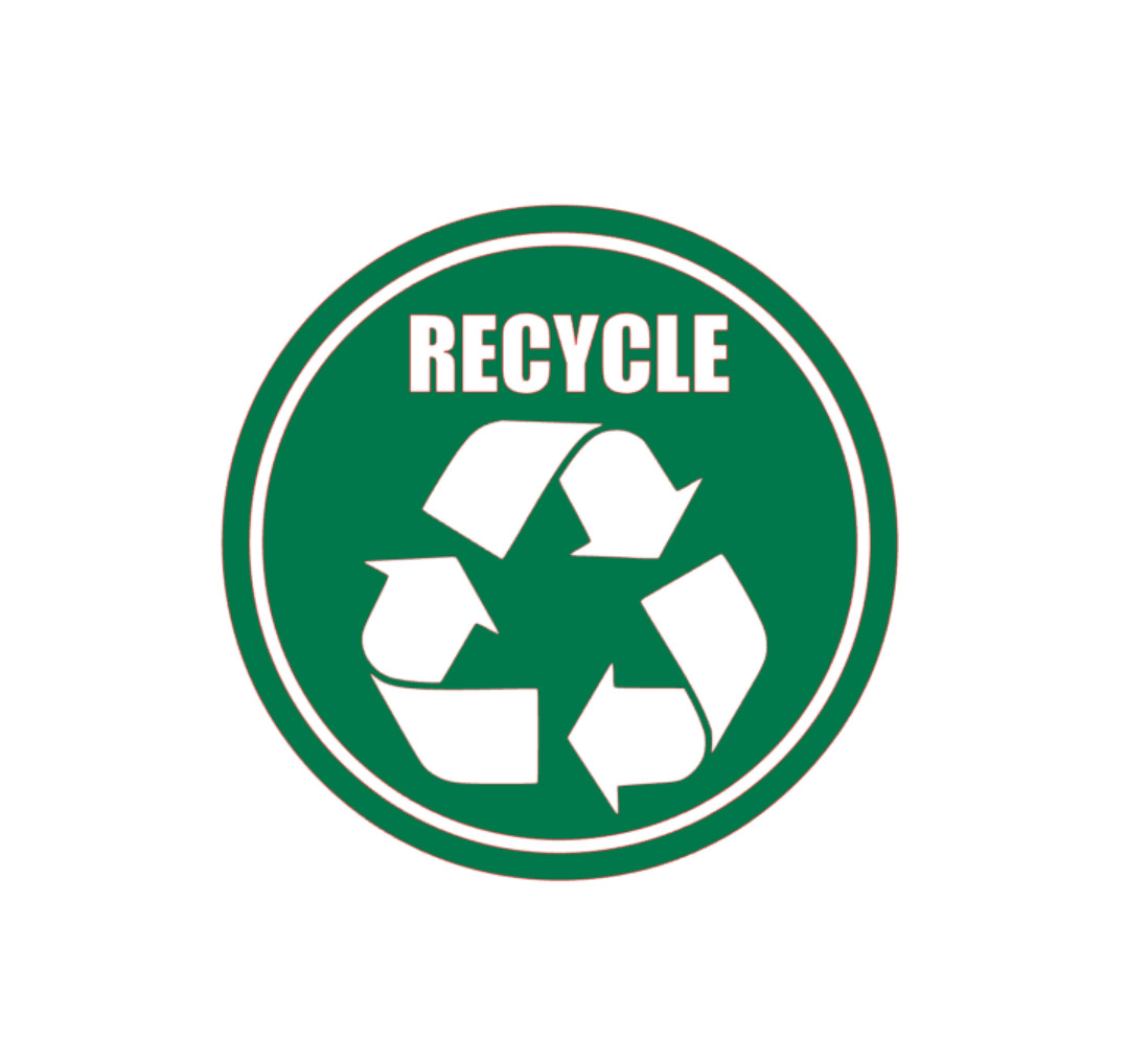 Recycle Sticker Symbol Sign PICK SIZE Vinyl Decal Trash Reuse Bin Waste Garbage gallery