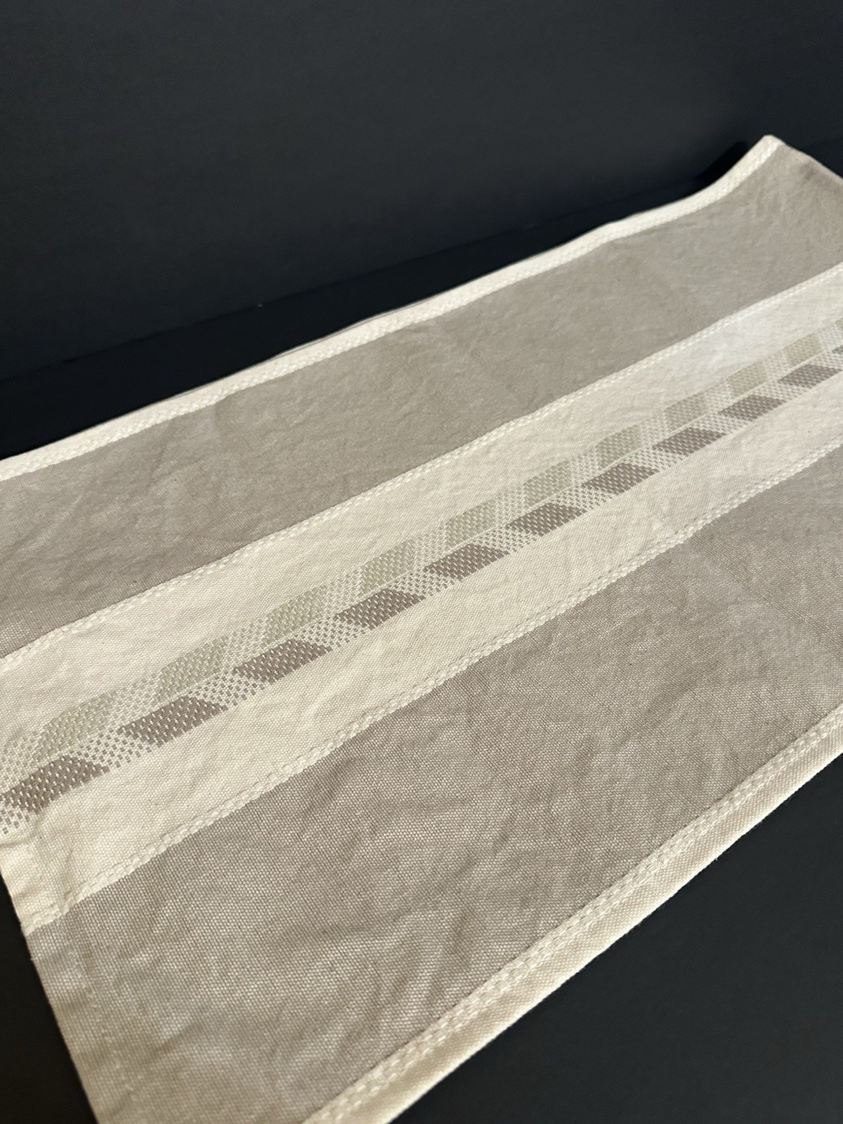 Odin Ltd Woven In Sweden Table Runner Cotton 13x48” Scandinavian Beige Cream gallery