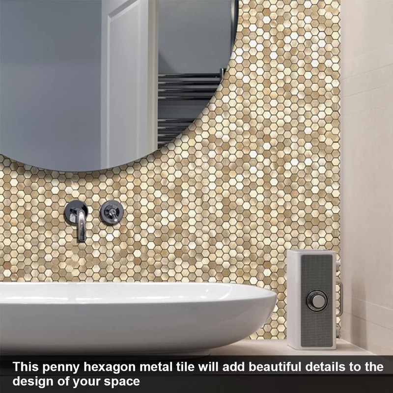 Rustic Hexagon Kitchen Backsplash Stickers 10PCS gallery