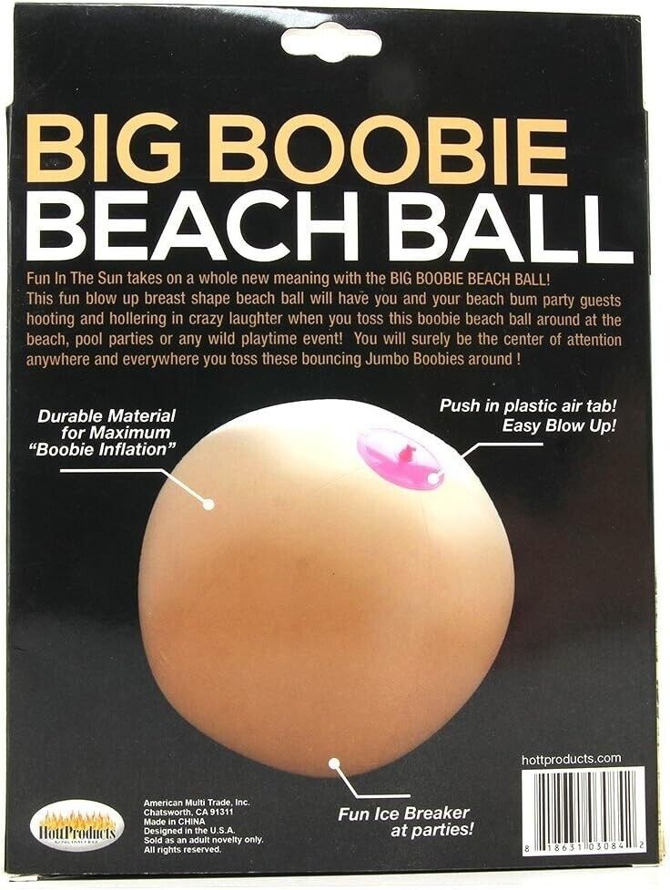 24" Inch Big Boobie Beach Ball Fun Inflatable Ball - Beach Pool Boob Fun Toy! gallery