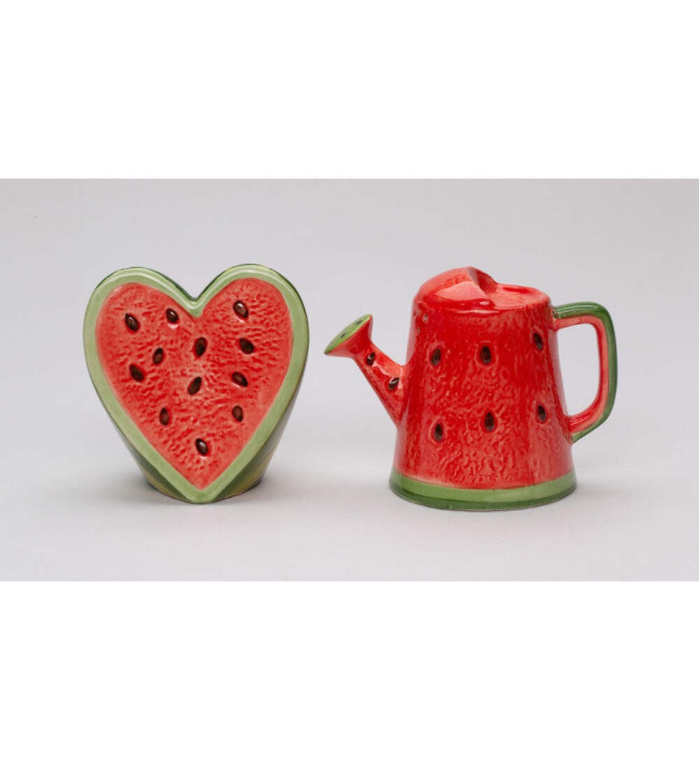 Ceramic Watermelon Heart and Water can Salt and Pepper Shakers, Kitchen Summer D gallery