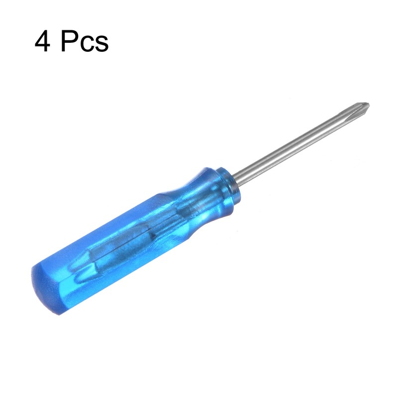4Pcs PH0 Mini Phillips Screwdriver 1.5mm Magnetic Cross Head 45mm Length, Blue gallery