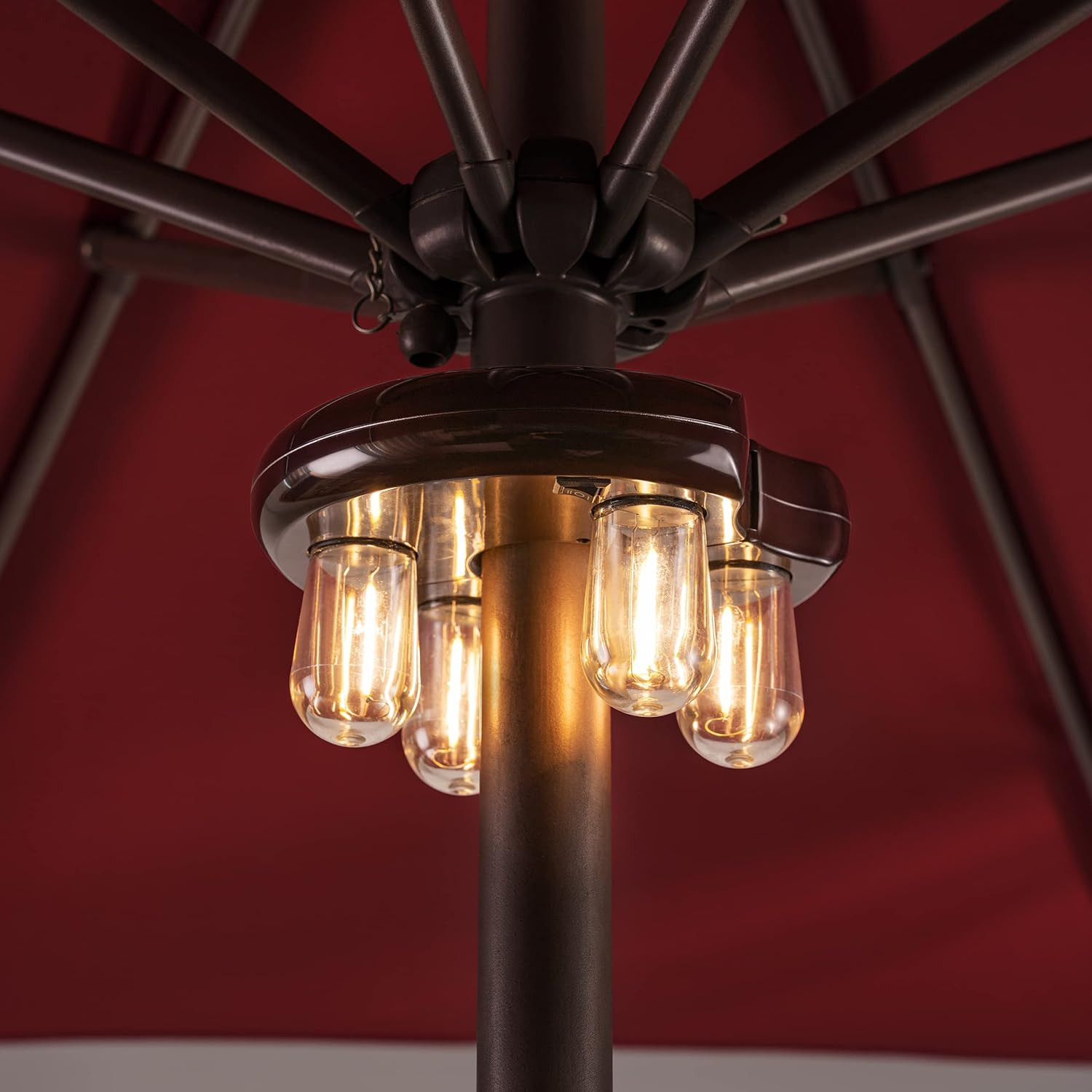 Patio Umbrella Light with LED Edison Bulbs Battery Operation Cordless-Outdoor U gallery