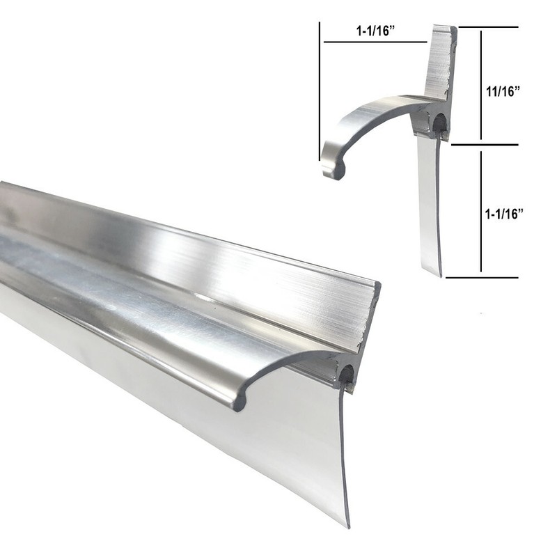 Chrome Framed Shower Door Replacement Bottom Deflector w/ Vinyl Sweep - 30" Long gallery