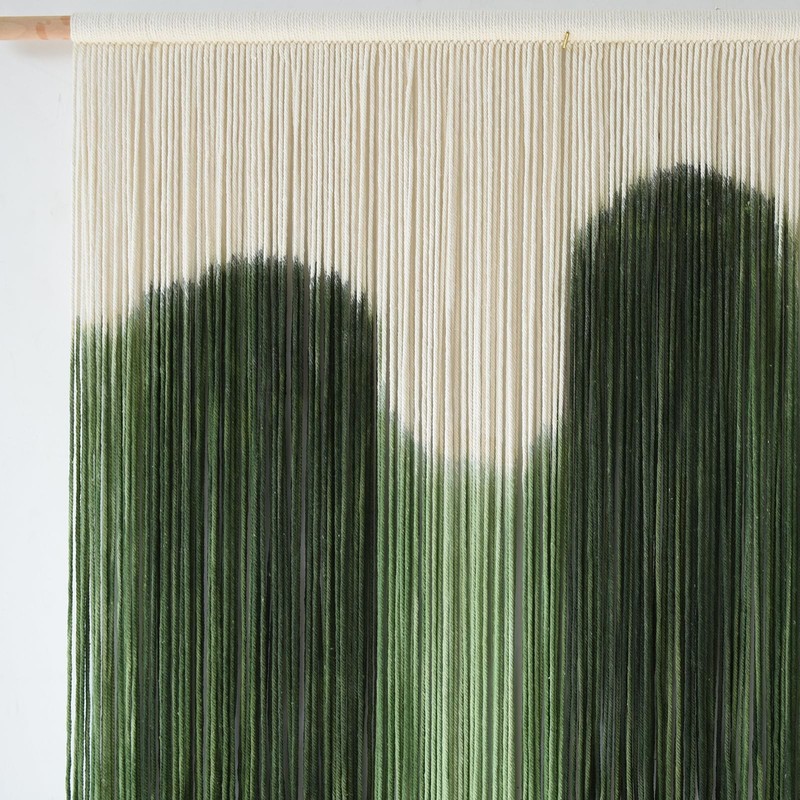 IOWER Large Macrame Wall Hanging Boho Art Green Fiber 39"L x 57"W, gallery